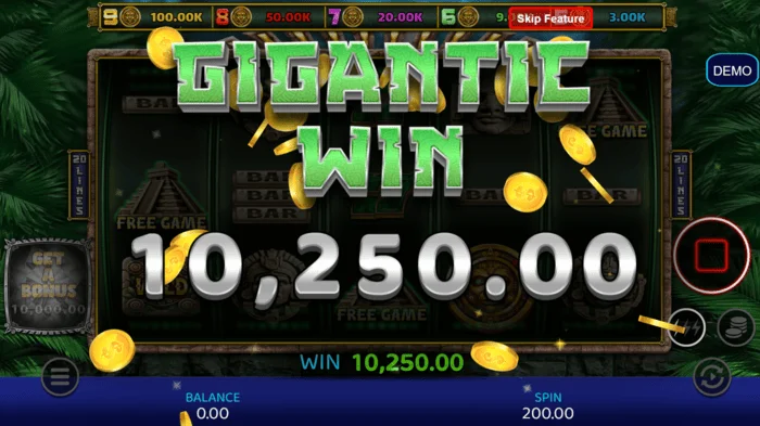 Mayan Madness - stor gevinst i bonustilstanden